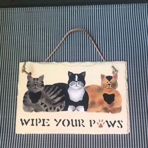 Slate Sign “Wipe Your Paws”